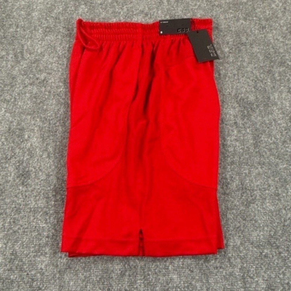 CSG Fastbreak Mens Small Red Mesh Basketball Athletic Gym Shorts 10in Inseam NWT